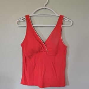 Lands End Coral Tankini Top Size 10